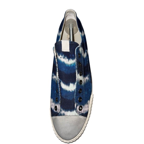 John Varvatos BootLeg Tie-Dye Slip-On Sneakers 11M Blue White No Laces - Picture 6 of 13